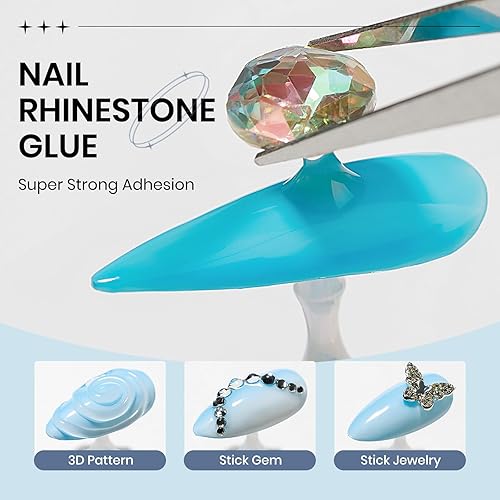 Miniatura 5 de Gel constructor sólido para uñas, gel de escultura de uñas 3D y pegamento de diamantes de imitación, geles 3D, geles duros transparentes para