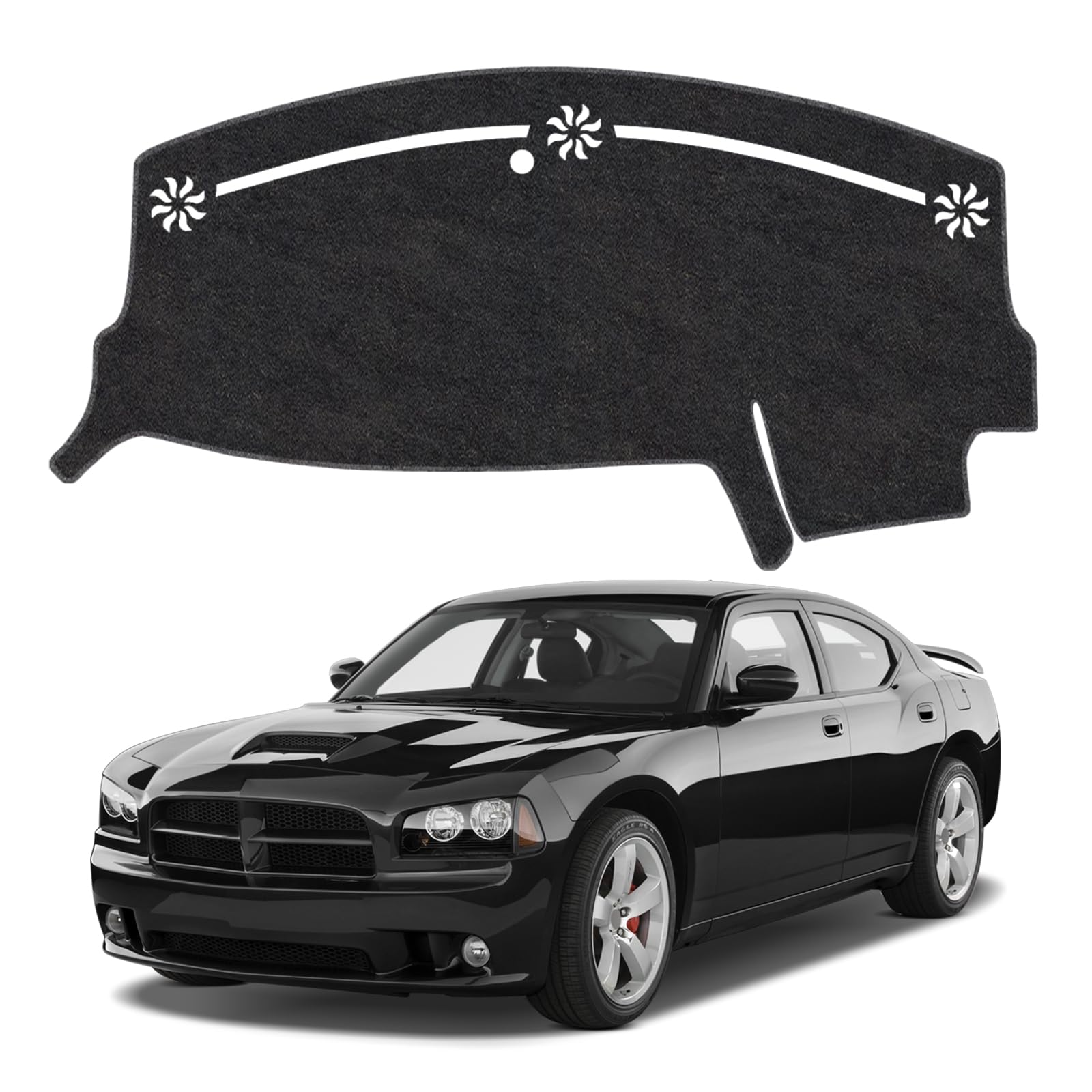 Dash Cover Mat for Dodge Charger 2011-2023 Non-Slip Dashboard Cover Mat Sunshade UV Rays Protector Interior Accessories