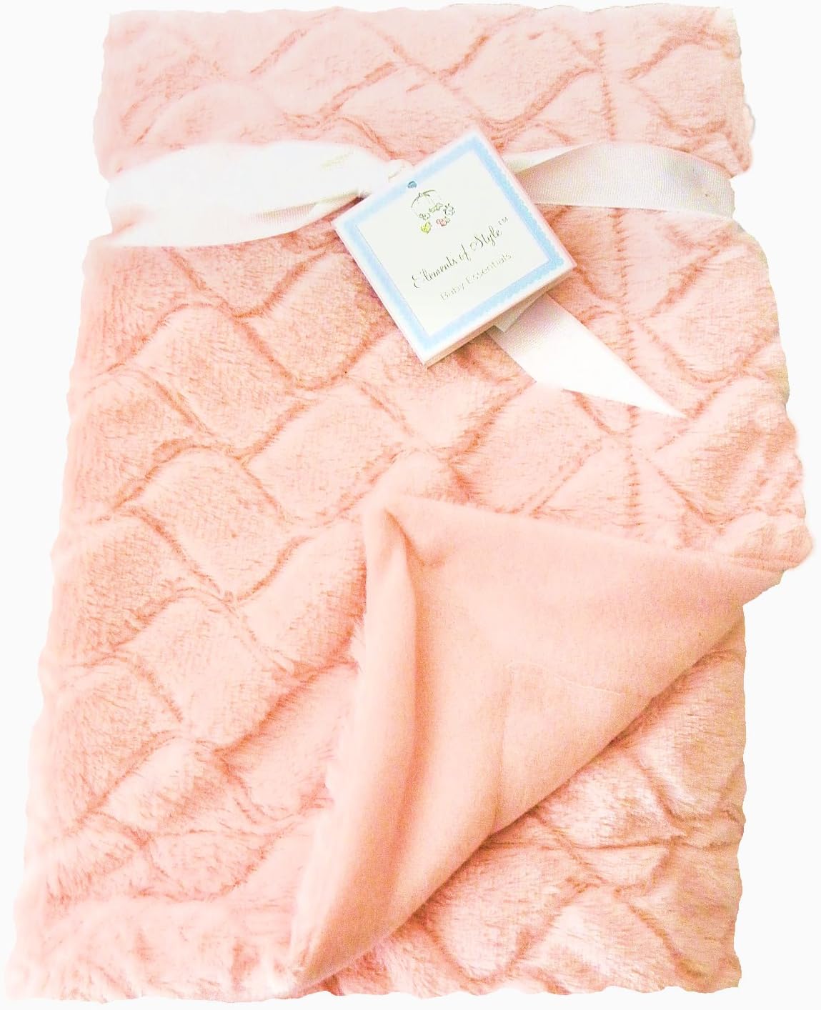 Elements of Style Fleece Baby Blanket (Multiple Colors) - 30" x 40" (Soft Pink)