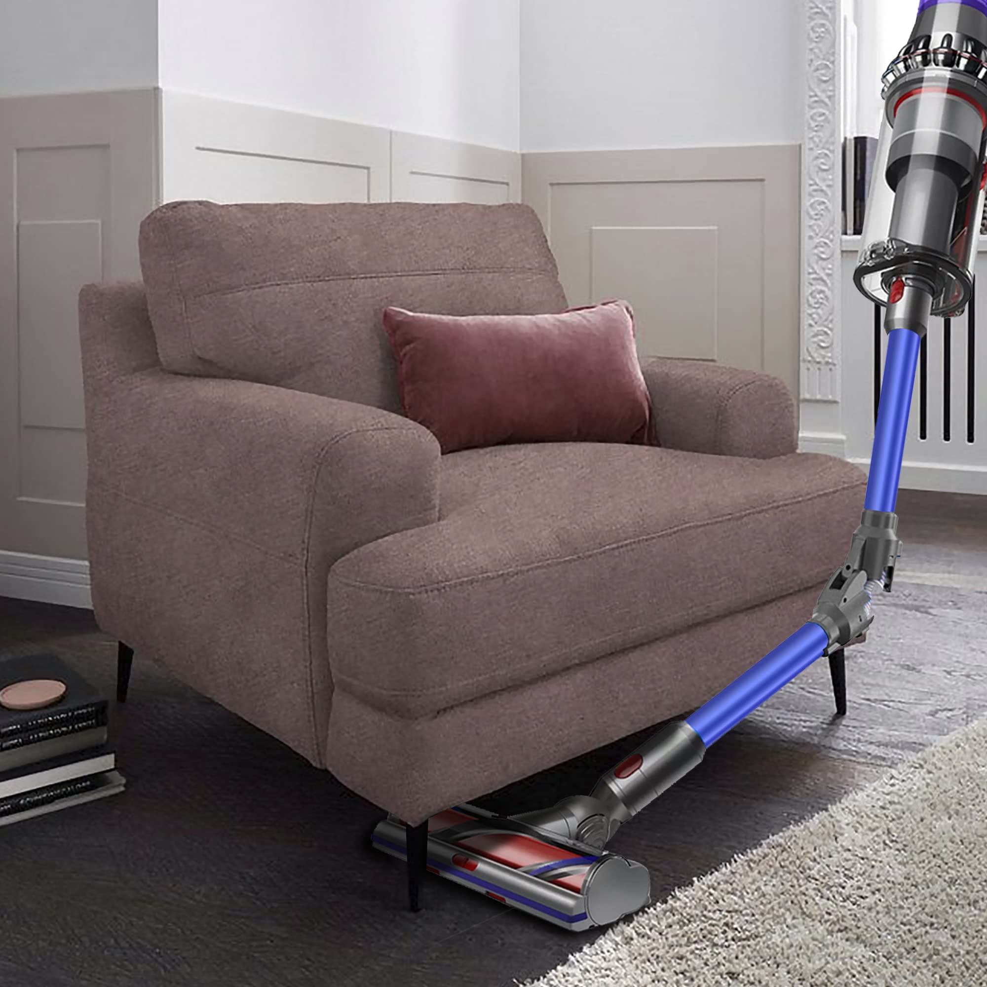 Dyson V8-V15 Teleskopowa rura teleskopowa Italdos ze składanym drążkiem, szybka rura aluminiowa do mebli, stołów, łóżka, sofy - niebieska