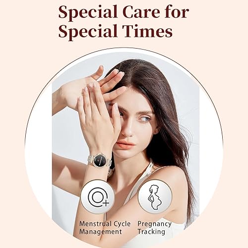 Miniatura 4 de Yihou Relojes inteligentes para mujer, rastreador de actividad física con diamantes, modos multideportivos, monitor de frecuencia cardíaca,