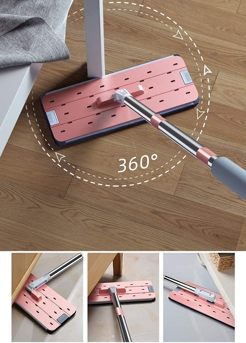Mop Mop Flat Mop Bucket Set Sistema pulizia pavimento Rotazione 360 gradi Mop antipolvere autopulenti umido e secco Panni lavabili riutilizzabili legno duro Piastrelle in laminato Pareti in legno Vin