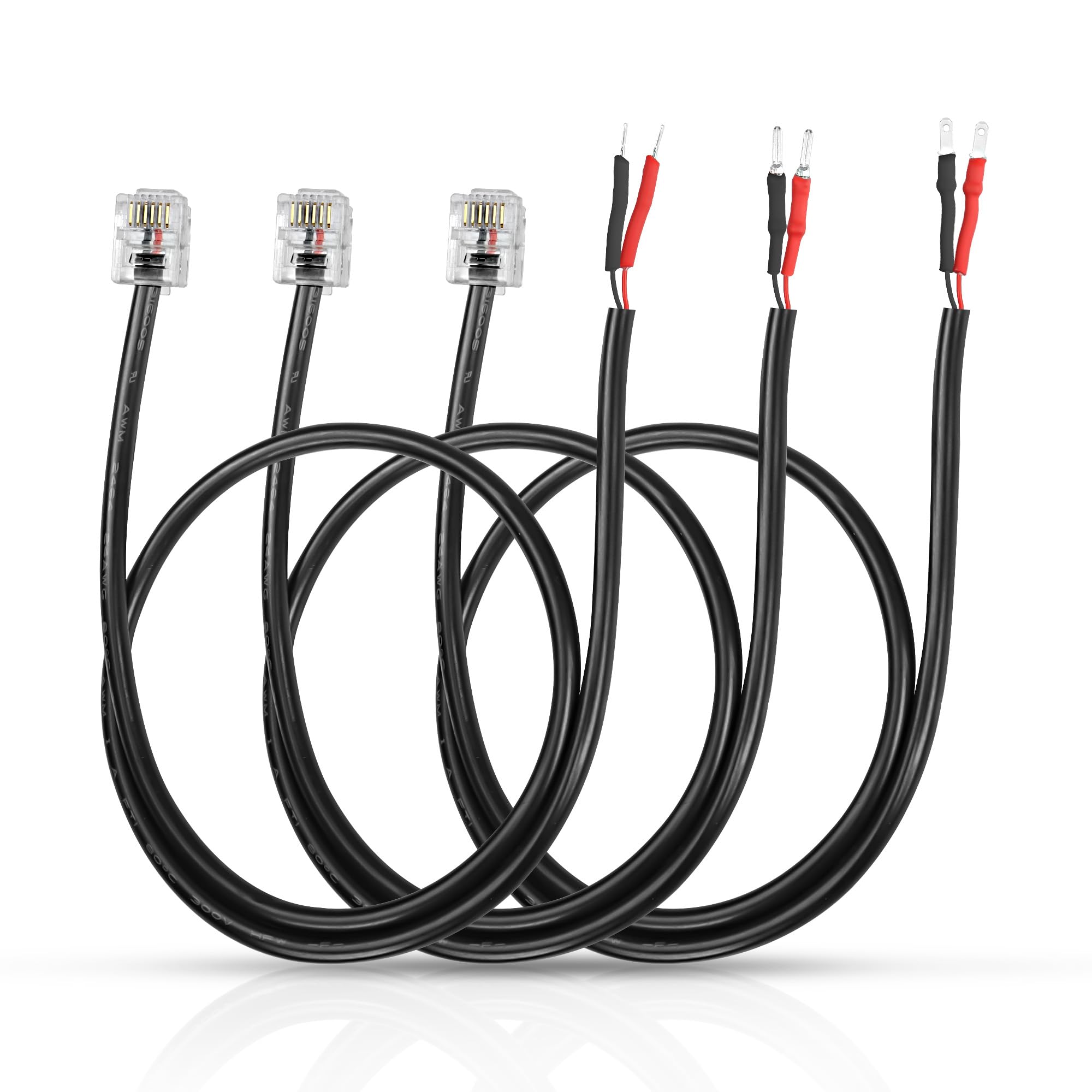 XMSJSIY Radar Detector Power Cable RJ11 Rearview Mirror Plug Cord Compatible with Escort Valentine One Uniden Beltronics-50CM/ 19INCH 3PCS