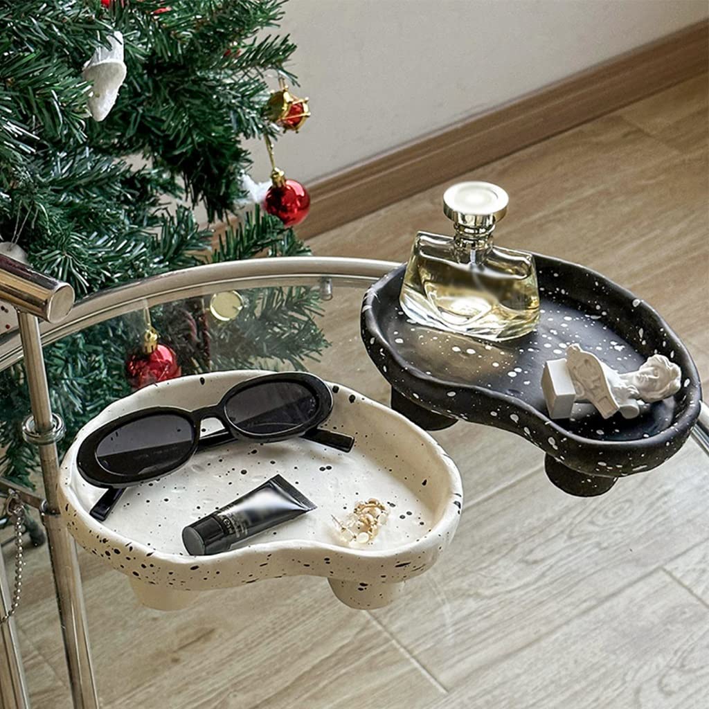 Bandeja de joyería Decoración de Mesa de Centro de cerámica Bandeja de Perfume Cuenco para Llaves para Mesa de Entrada, Bandeja para Llaves Cuenco para Dulces Bandejas decorat