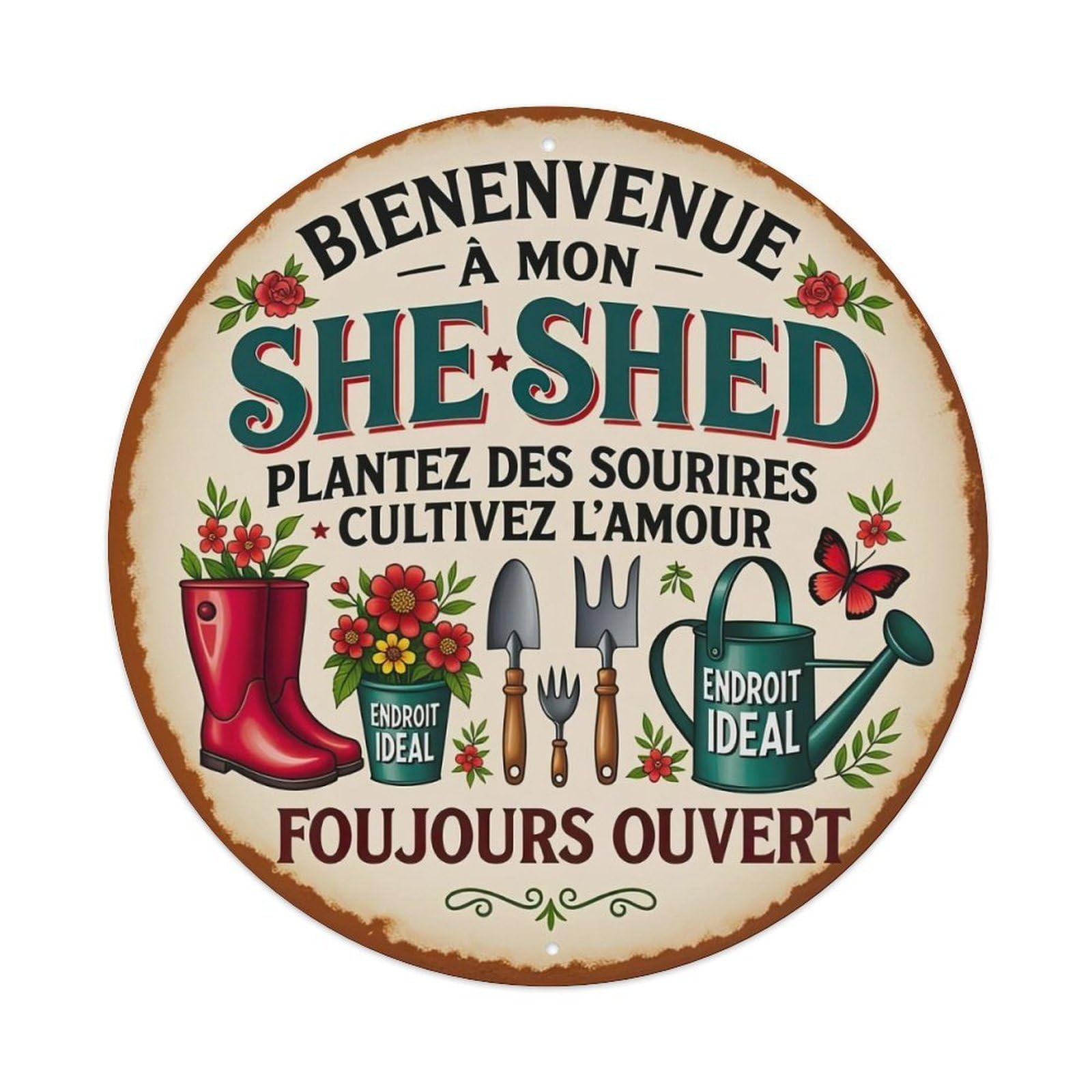 Welcome To My She Shed Metal Tin Sign