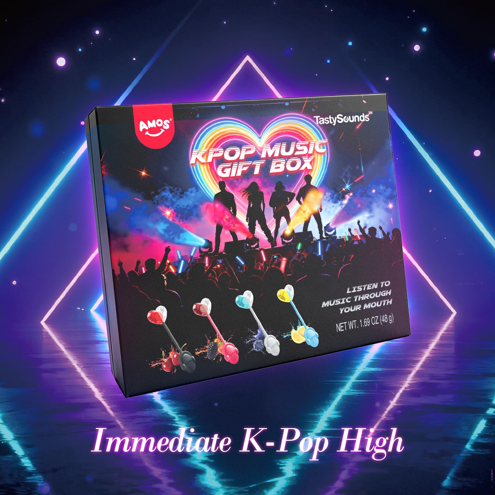 Amazon.com : AMOS TastySounds K-Pop Music Lollipop Gift Set - 4