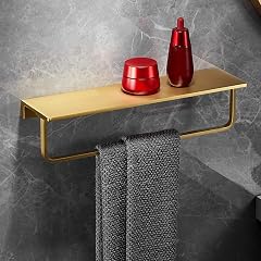 BAHELS Shower Caddy Bathroom Brass Shelf Organizer Bathroom Towel Rack Nordic Wall Wall Hanging Brushed Gold Mirror in