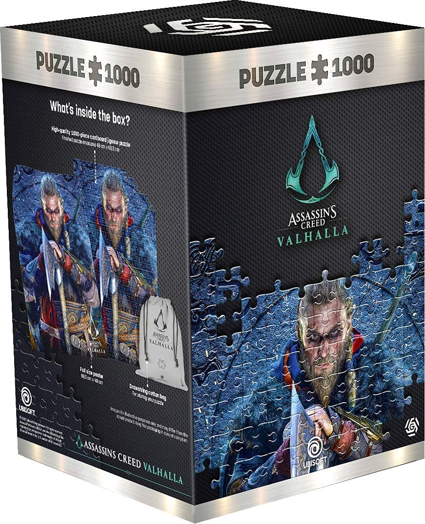Good Loot Assassin's Creed Valhalla Eivor – Puzzle de 1000 pièces pour Adultes et Enfants à partir de 14 Ans – Puzzle de Jeu avec Affiche et Sac de Transport – 68 x 48 cm – Marchandises Assassin's