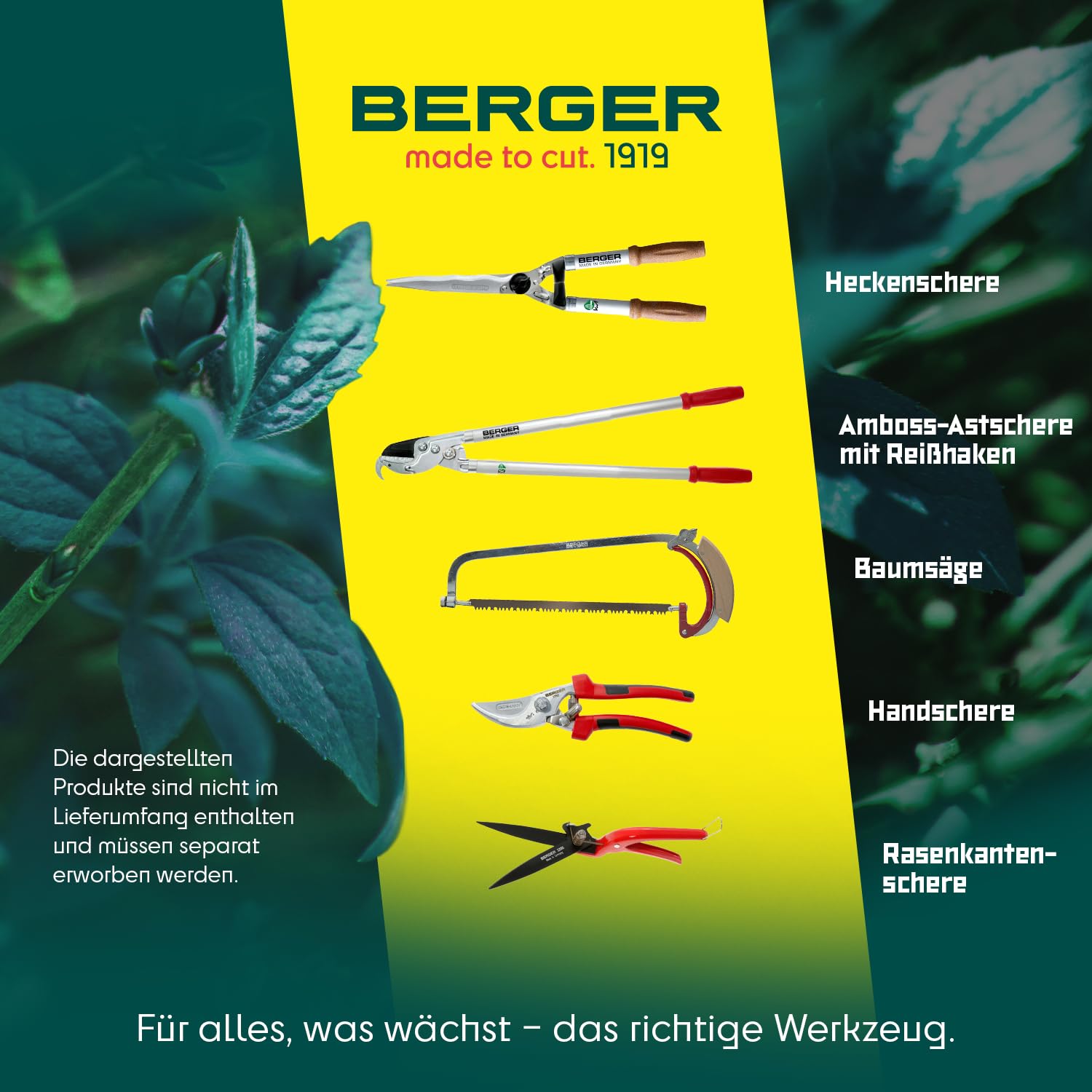 BERGER Klappsäge 64650 | 180 mm Handsäge Holz | Kleine Astsäge klappbar | Holzsäge mit grober Zahnung, Hochleistungssägeblatt & Sicherungsverriegelung | Baumsäge für Garten & Forst