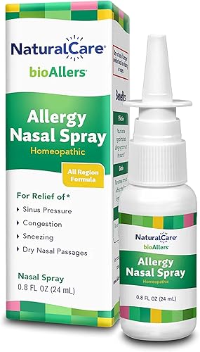 NaturalCare Homeopathic Allergy Nasal Spray por bioAllers, 1 onza líquida | Puede ayudar a aliviar la presión sinusal, congestión, estornudos,
