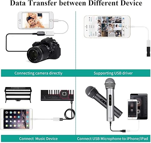 Miniatura 2 de Paquete de 2 adaptadores de cámara Lightning a USB, certificado Apple MFi Lightning hembra USB OTG adaptador para iPhone 14 13 12 11 Pro Max XS XR X