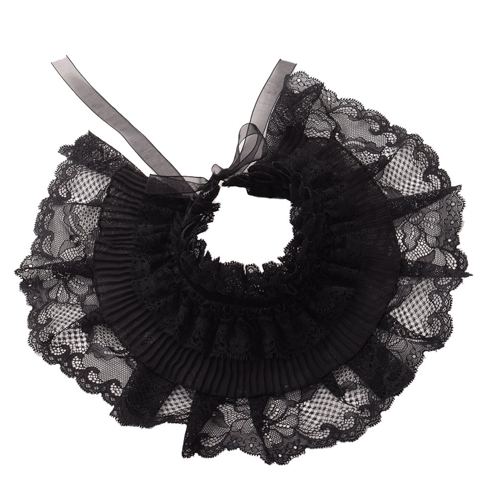 GRACEART Medieval Black Lace Detachable Collar