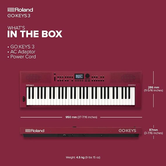 Roland GO:KEYS 3 | 61-Note Keyboard with ZEN-Core & 1000+ Sounds