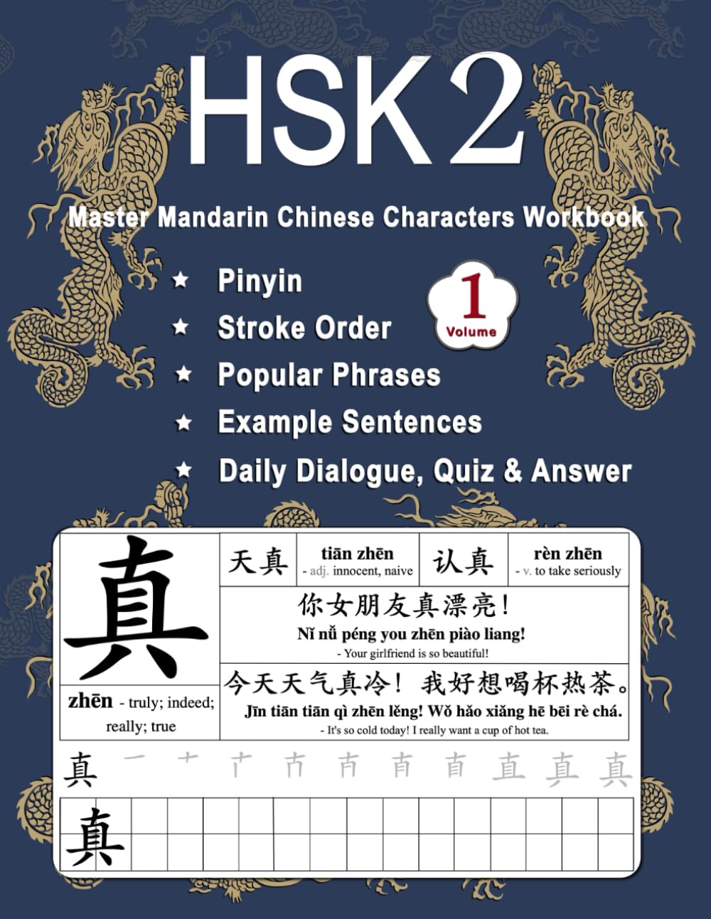 HSK 2 Master Mandarin Chinese Characters Workbook Volume 1 Learning
