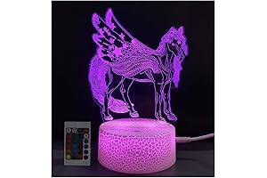 3D Unicorn Illusion Night Lamp, Vibrant Color Changing Nightlight for Kids and Adults