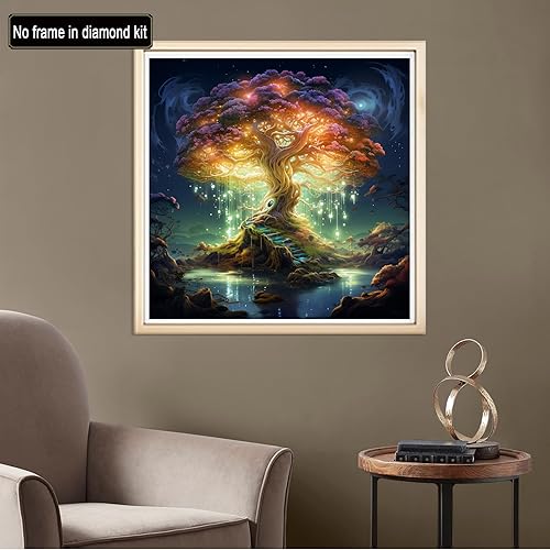 Miniatura 2 de Diymood Pintura por números para árbol de adultos, pintura al óleo, pintura acrílica colorida por números, kits para adultos principiantes para