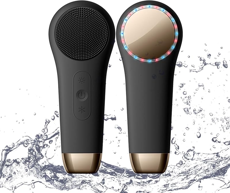 Escova elétrica facial de silicone Perwin, recarregável e à prova d’água, com 3 velocidades