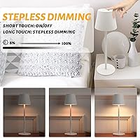 Vista 3 de Maksone Paquete de 2 lámparas de mesa inalámbricas RGB, lámpara de escritorio con batería recargable de 6600 mWh, atenuación continua de 3000 K