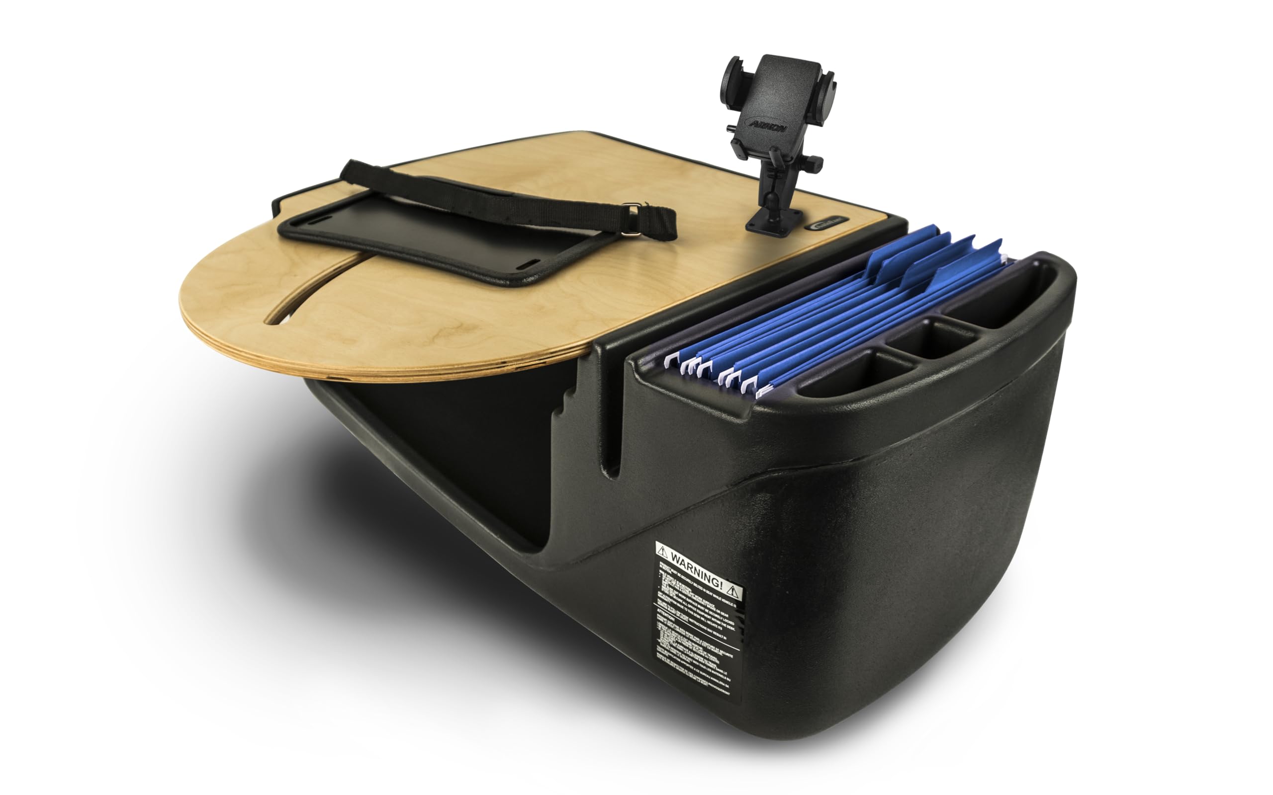 AutoExec AE-RMCD-PM-11M Roadmaster Car Desk for Your Vehicle Workstation and Mobile Office, Natural with Phone Mount