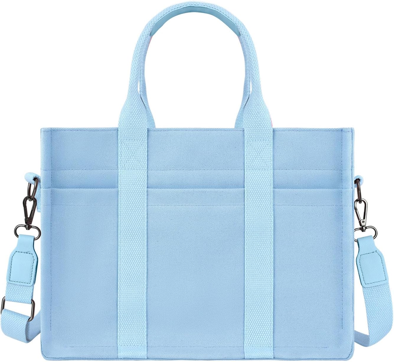 FIORETTO Canvas Tote Bag for Women with Zipper Closure & Individual Compartments for Work College for Teacher & Nurse - Image 3