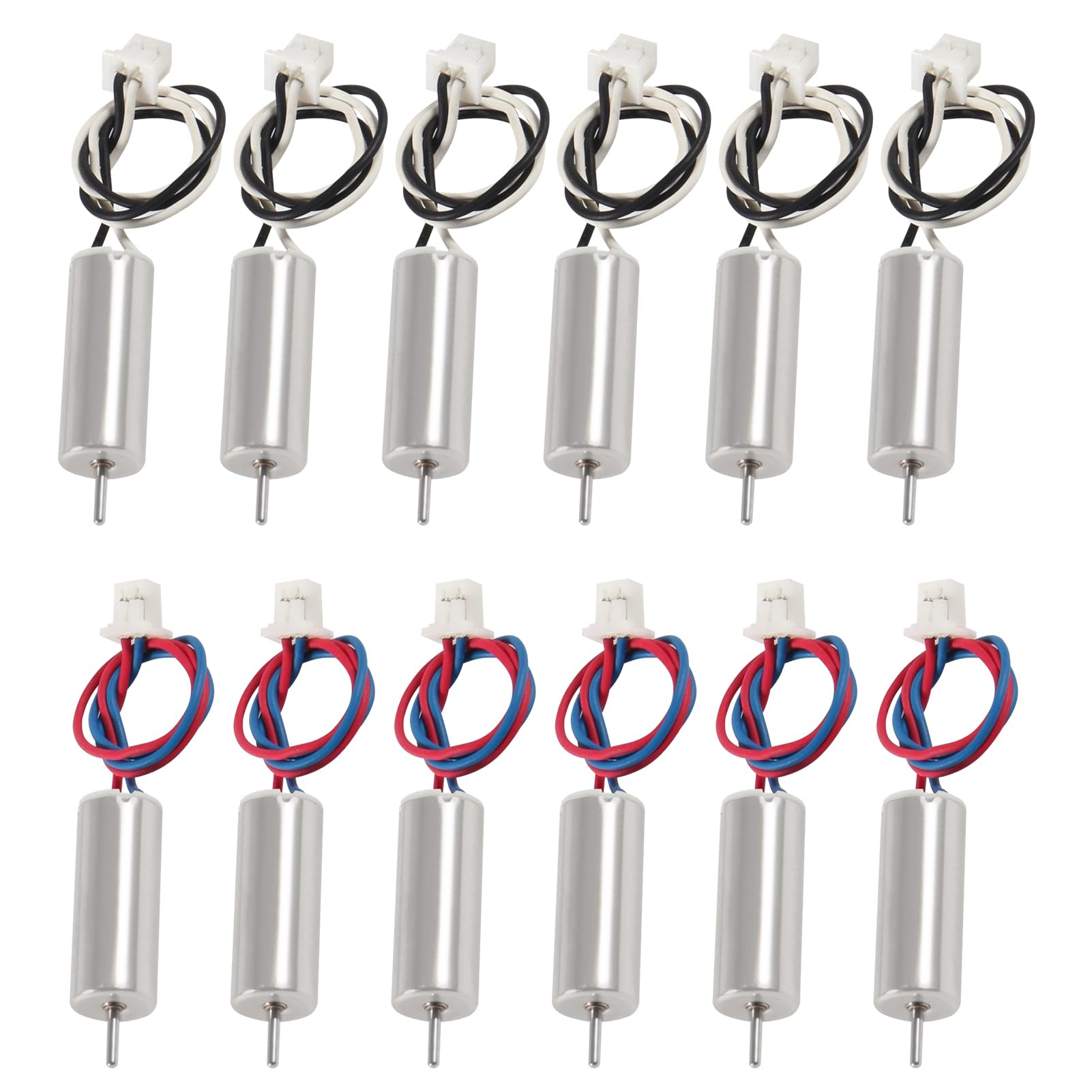 12pcs 615/6x15mm Motor 19000KV Insane Tiny Whoop Drone Frame Brushed Motors 4CW 4CCW Coreless Motor with JST-1.25 Connector for Model Aircraft/UAV/Quadcopter/Toy Aircraft, etc