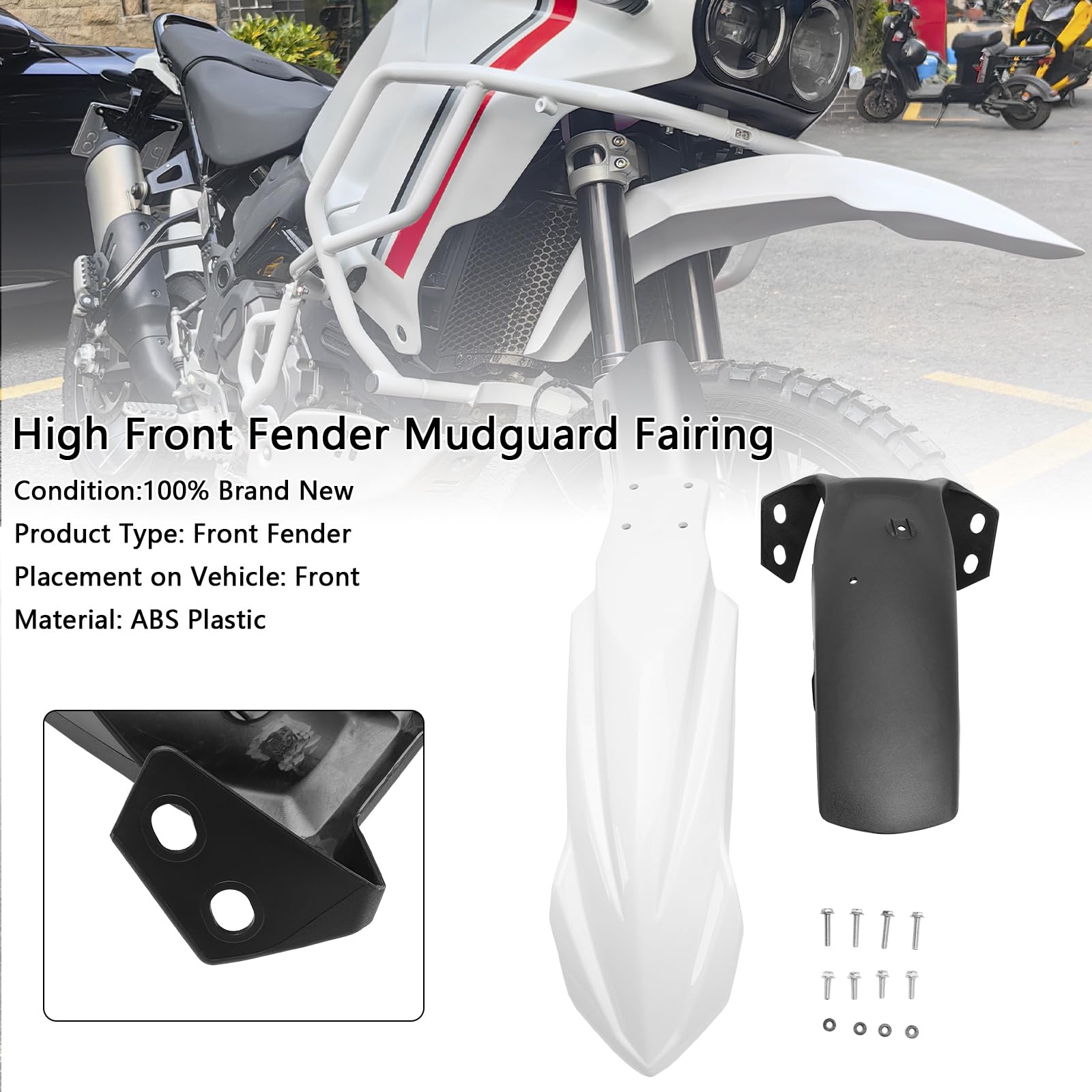 High Front Fender Mudguard Fairing Fit für Yamaha Tenere 700 2019-2024 White