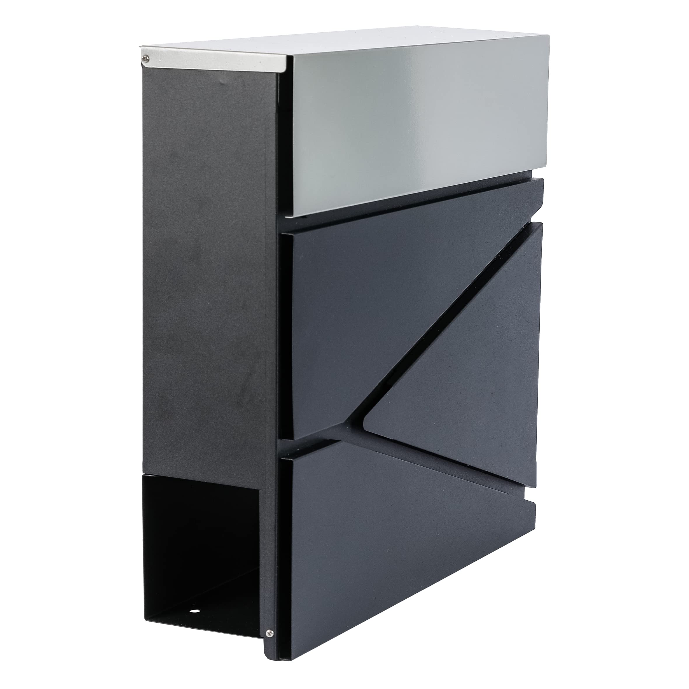 Axentia Silver/ Anthracite Mailbox Weatherproof Anthracite/ With Newspaper Compartment