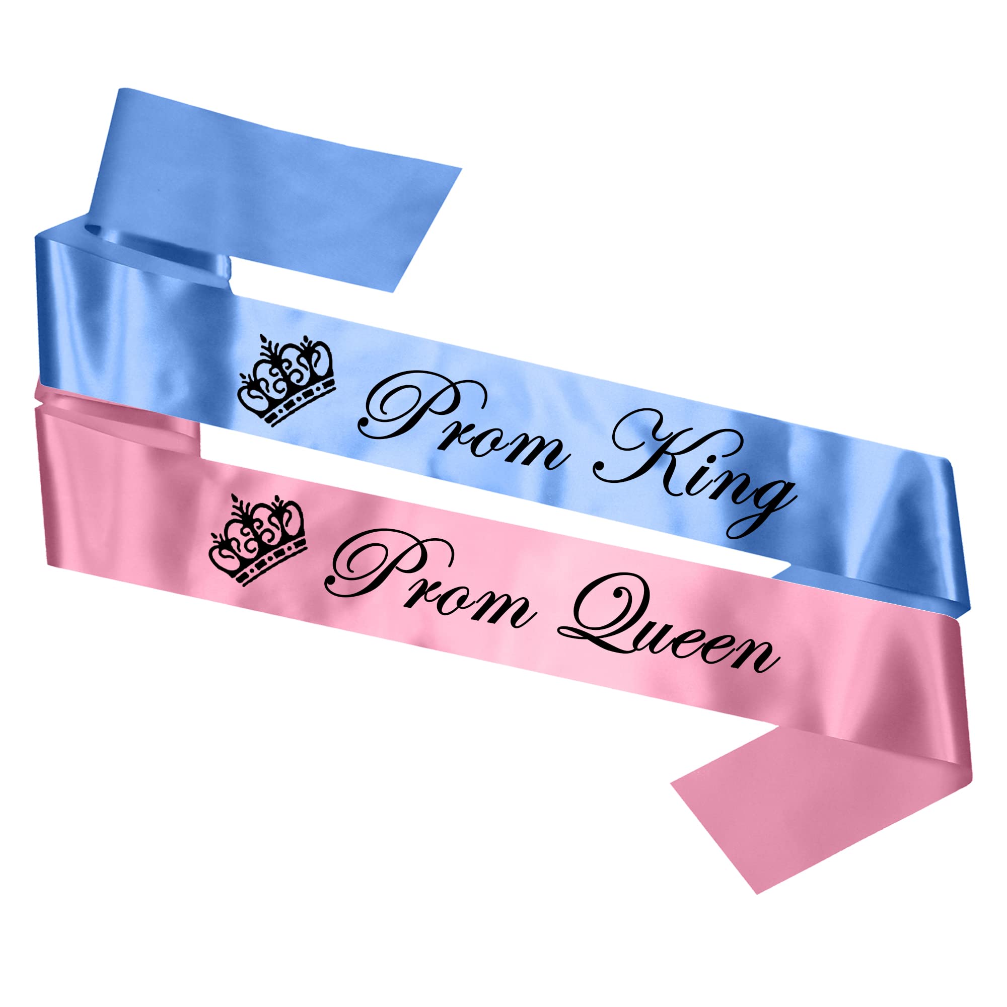 My Pretty Little Gifts Prom King & Queen Sash Set for Leavers Do Graduation End of Year Ball - Baby Blue Baby Pink