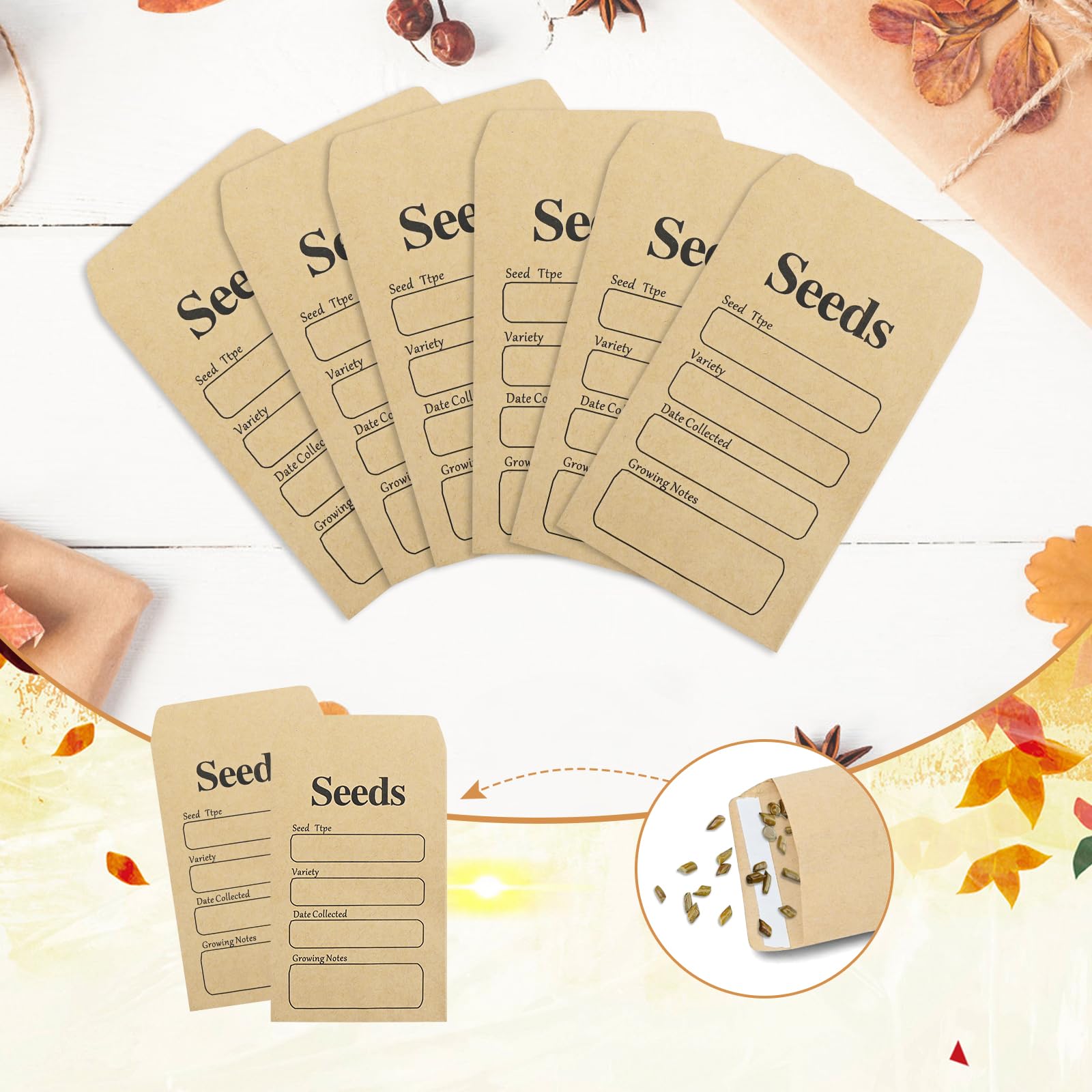 100 Buste Kraft Per Semi - Autosigillanti E Prestampate - Foto 4