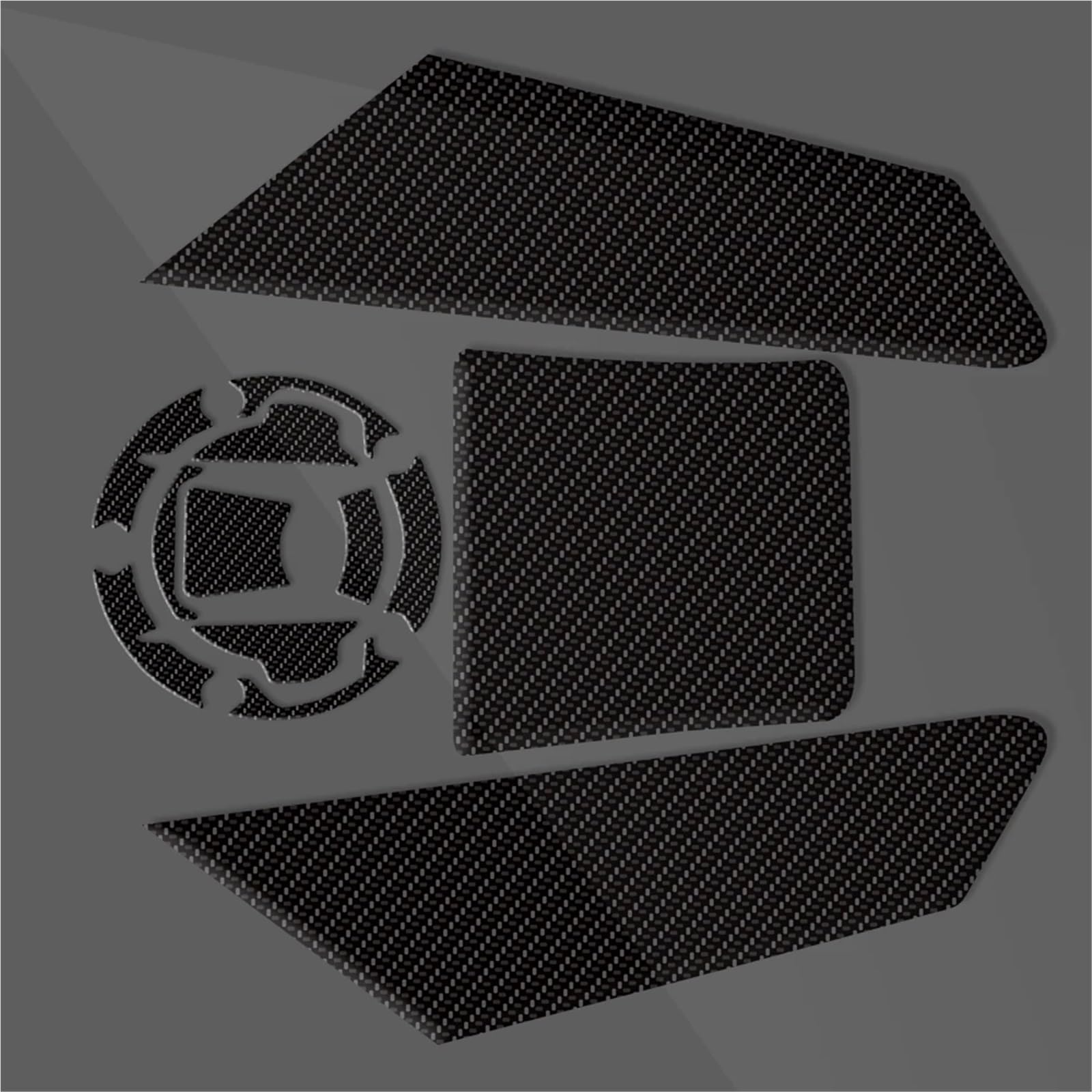 Protezione adesiva Moto Rilievo Del Carro Armato Della Protezione 3D Nero In Fibra Di Carbonio Lisca Pesce Decalcomania Per CFMOTO 450MT 450 MT 2024(Black)