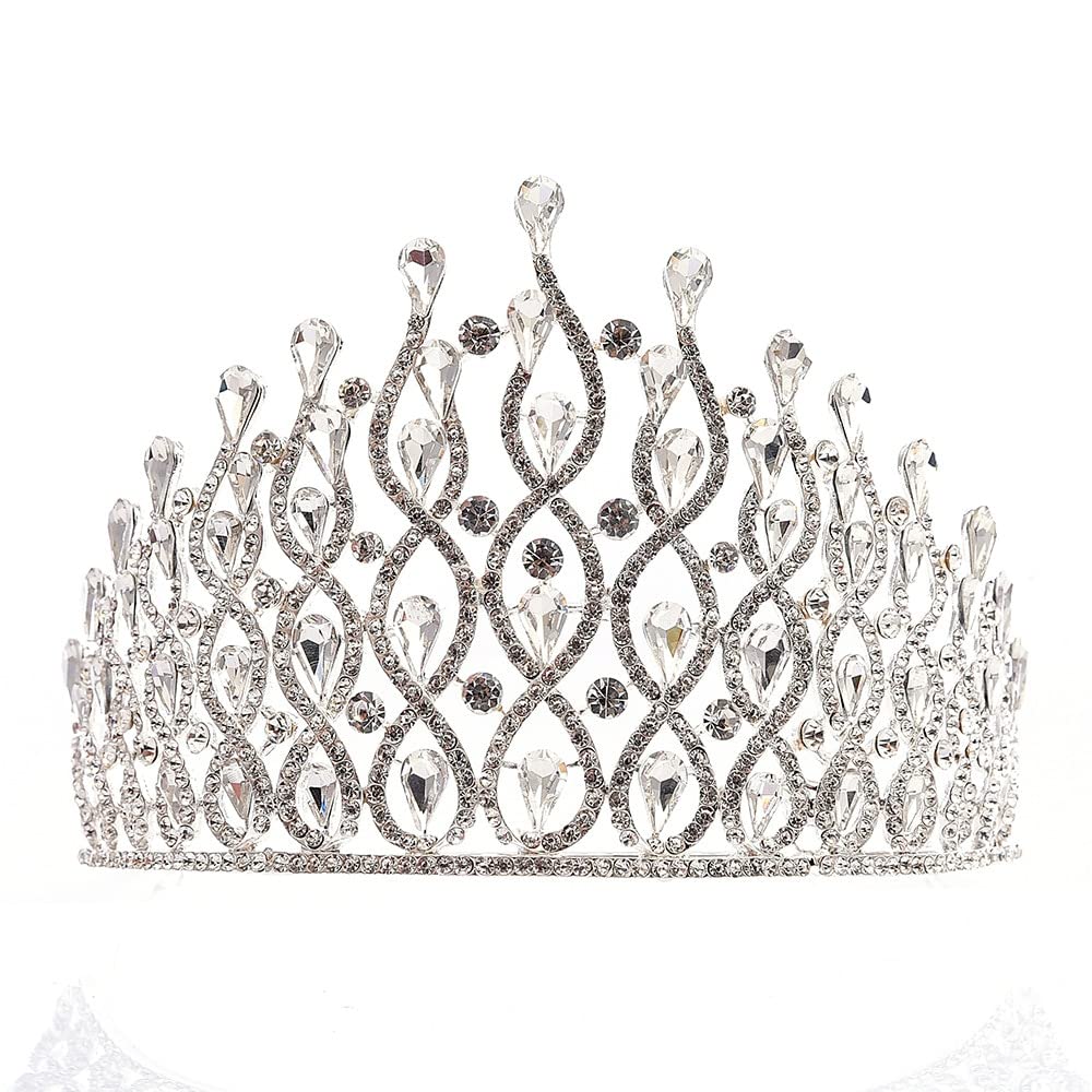 Damskie nakrycia głowy, biżuteria do włosów Diadem z koroną dla kobiet Luksusowylubne tiary i korony ślubne Akcesoria do włosów Biżuteria Rhinestone Prom Party Diadem Opaska na głowę Prezent