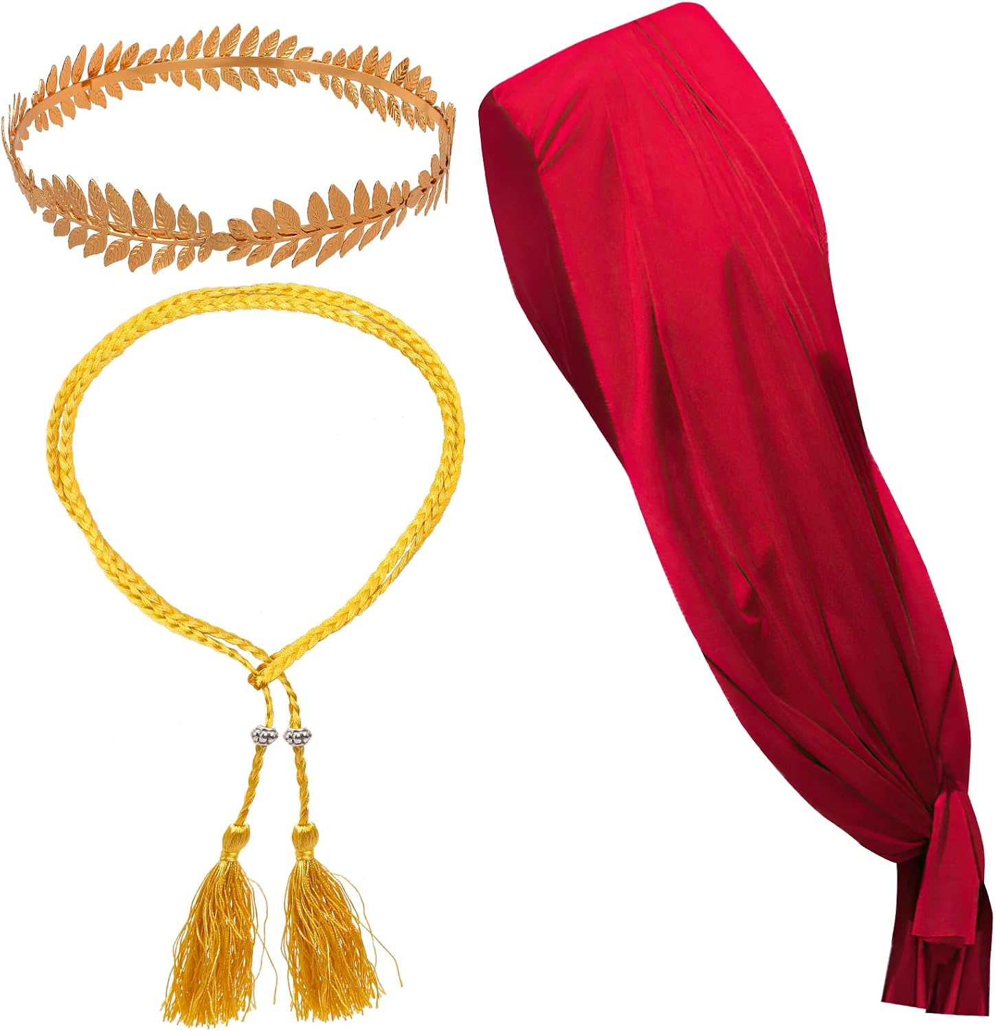 Yewong Roman Greek Toga Costume Accessory Set - Include Wreath Headband Shawl Belt Grecian Party Supplies