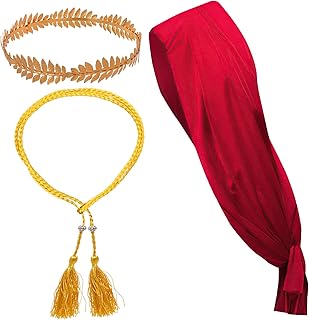 Roman Greek Toga Costume Accessory Set - Include Wreath Headband Shawl Belt Grecian Party Supplies