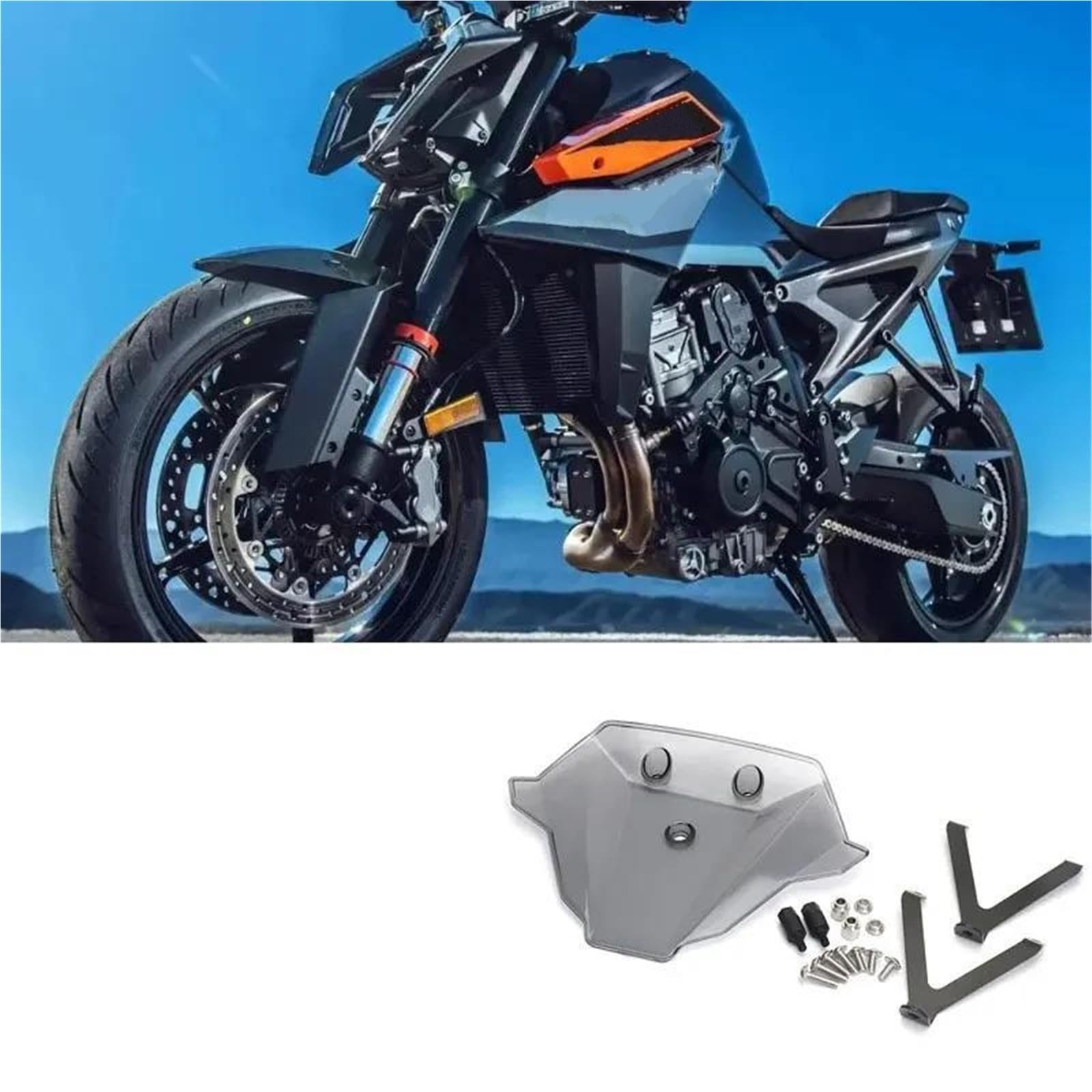 Dla Duke 990 Przedniej Szyby Motocykla Deflektor Wiatrowy Osłona Wiatroszczelna Akcesoria Szyb Przednich Przedłużenie szyby motocykla(B)