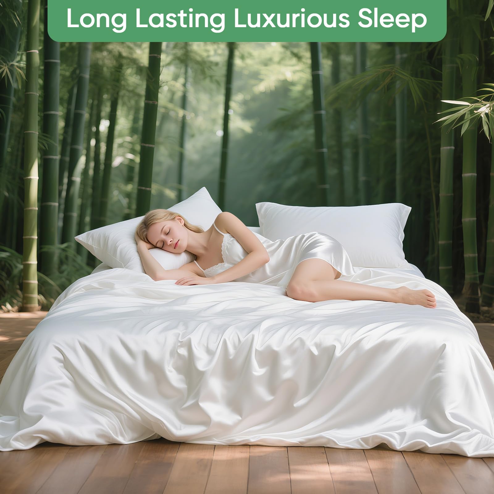 Best Bamboo Sheets for Hot Sleepers (2026) 2 Pillcase 100% Bamboo Viscose & Tencel Lyocell King Size Sheet Set| Cooling & Bre — product photo