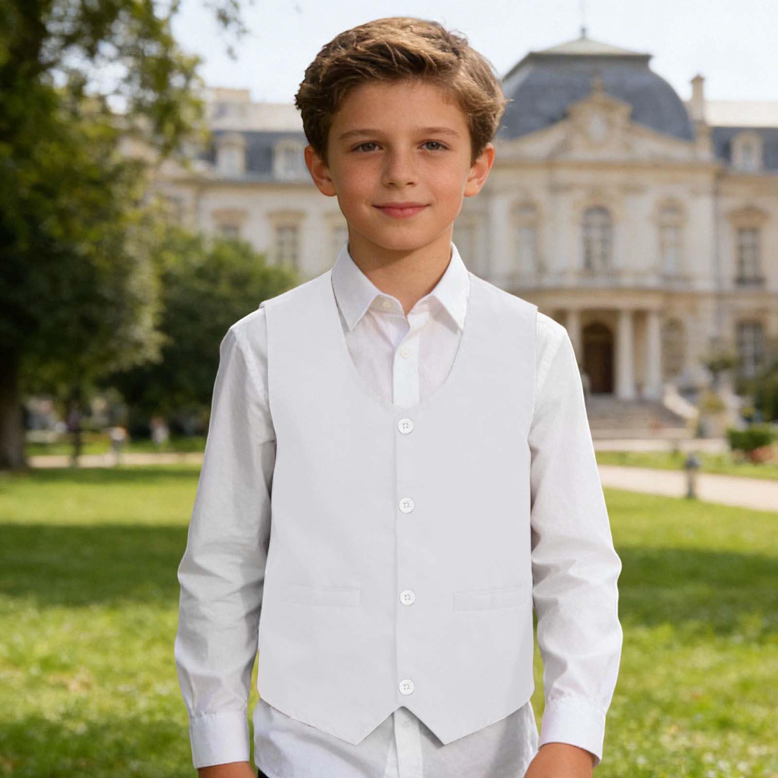 Generico Elegante Gilet Senza Maniche Per Ragazzi, Ideale Per Matrimoni, Feste, Con Schienale Regolabile Circonferenza Del Petto