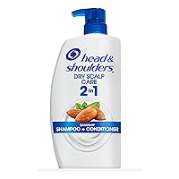 Vista 6 de Head and Shoulders Cuidado del cuero cabelludo seco con aceite de almendras Champú y acondicionador 2 en 1 anticaspa sin parabenos 13.5 onzas