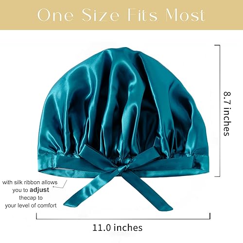 Miniatura 4 de ZIMASILK Gorro de seda de morera 100% 22Momme para dormir, envoltura de seda natural para el cuidado del cabello con banda elástica y lazo