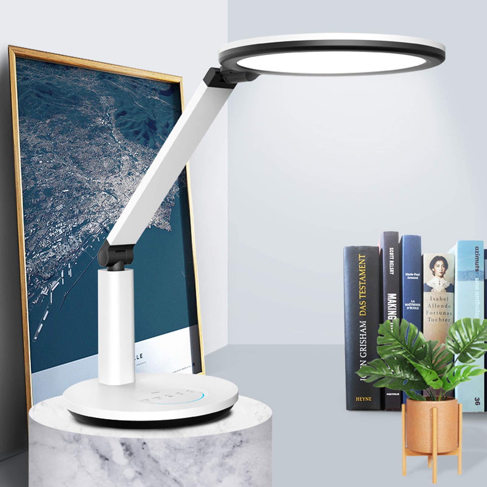 Lampa biurkowa Lampa biurkowa LED 18 W z 4 trybami kolorów Bezstopniowe ściemnianie Lampa stołowa ze sterowaniem dotykowym Lampa biurowa o dużej intensywności do czytania, nauki i nie tylko Ochrona