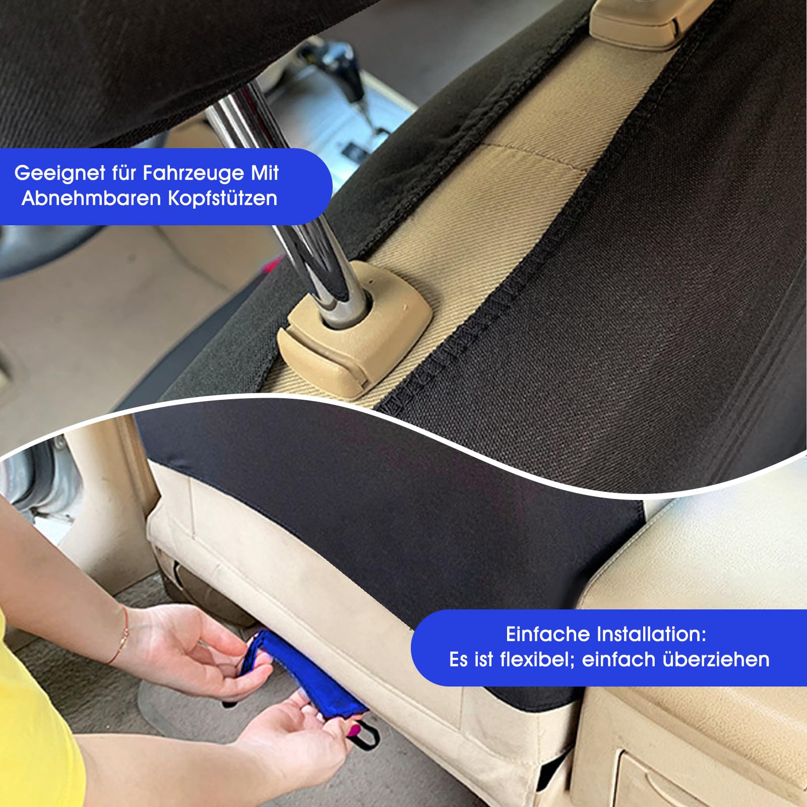 Uniwersalne pokrowce na siedzenia samochodowe, zestaw 5 siedzeń, oddychające, nadają się do prania, na przednie siedzenia, tylne siedzenia, cztery pory roku, ochrona wnętrza samochodu, odporne na