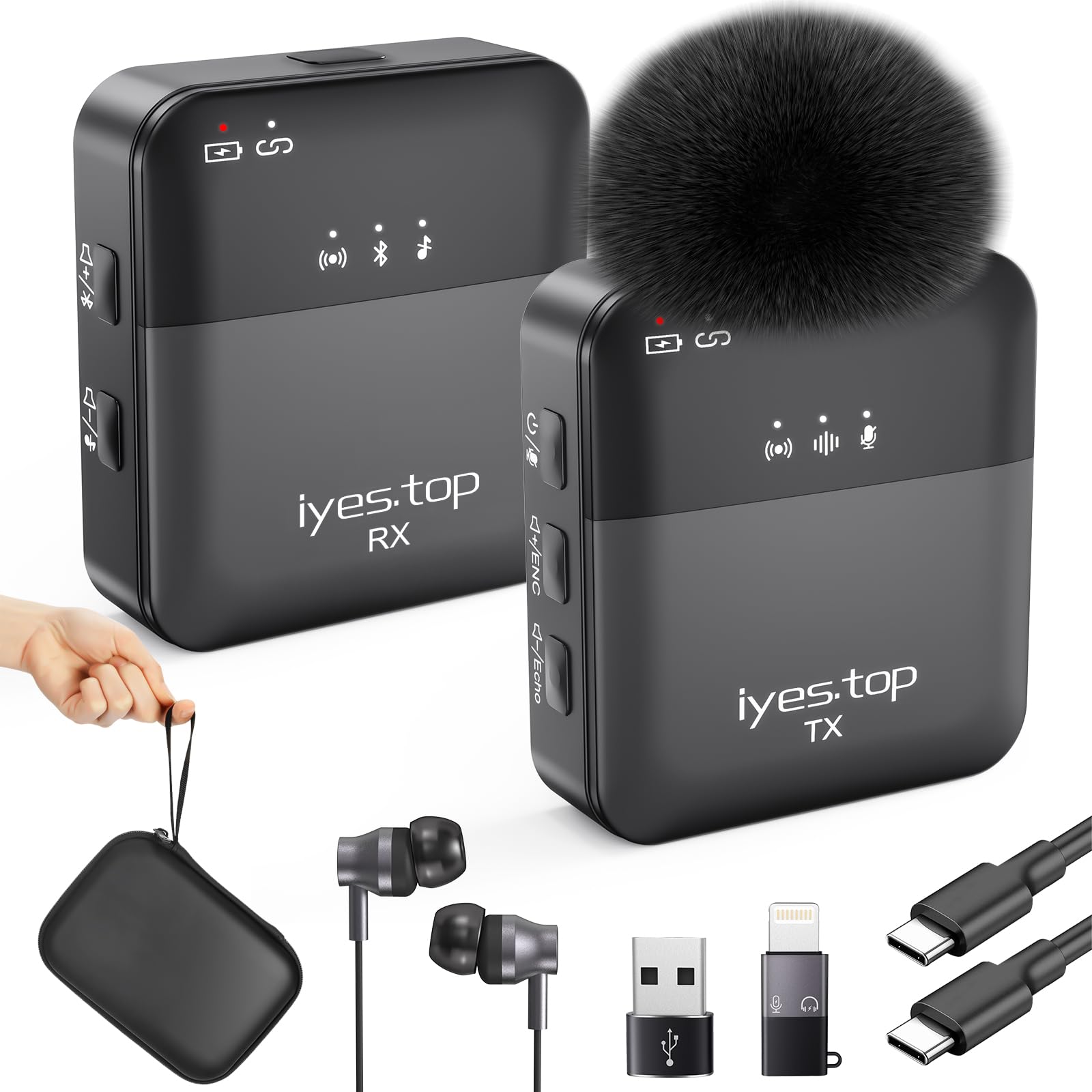 microfono wireless lavalier senza fili per cellulare bluetooth