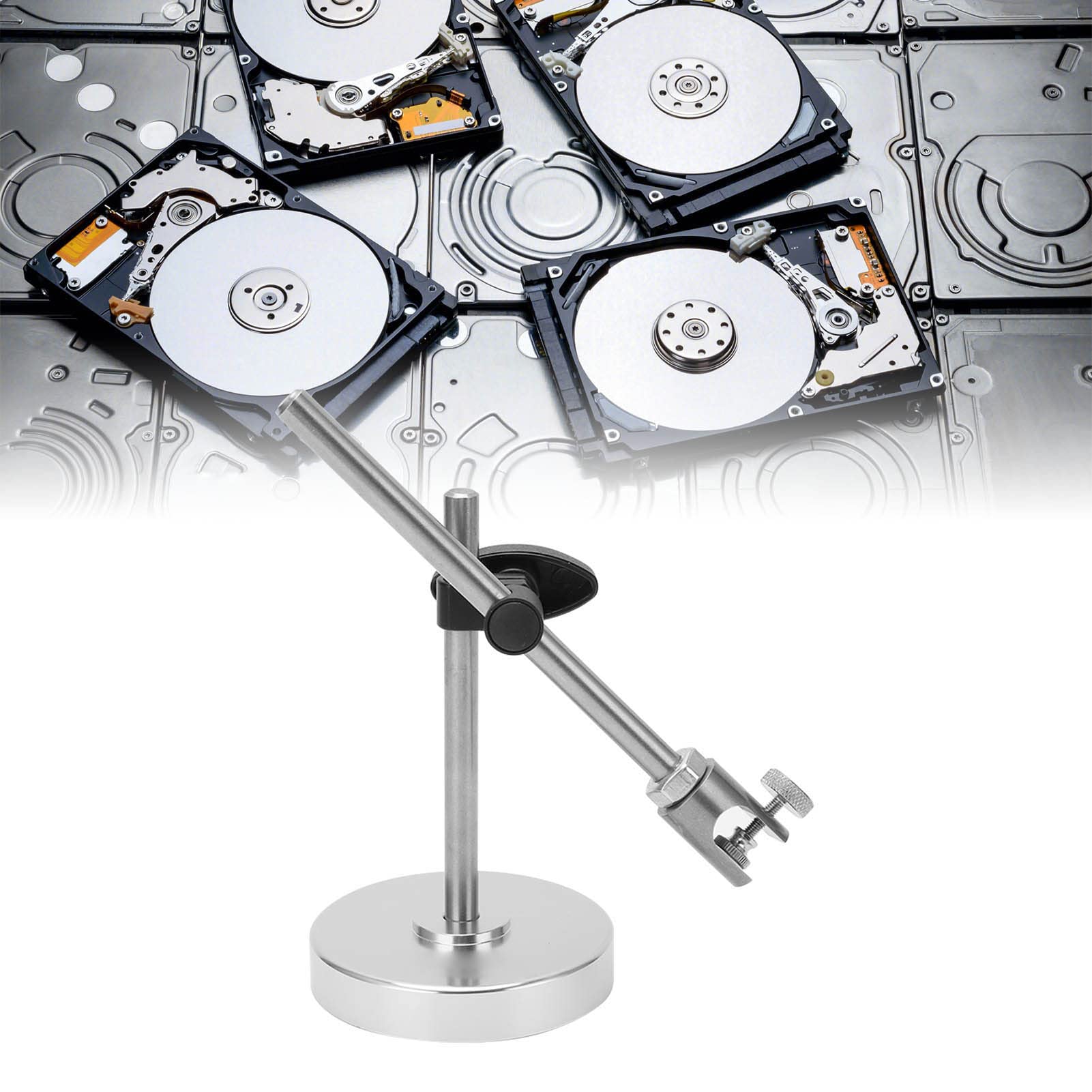 2.5in 3.5in HDD Repair Holder, Hard Drive Head Fixture, Stainless Steel Hard Drive Repair Test Holder with Base Support Bar and Crossbar for Data Recovery and Magnetic Head Replace