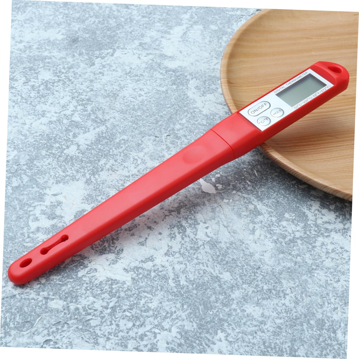 DECHOUS Digital Probe Food Thermometer Instant Read Temperature Gauge for Cooking BBQ and Grill Food Grade Wide Application Red