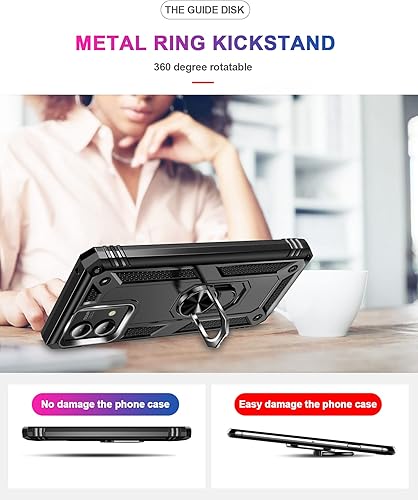 Miniatura 2 de Funda para Moto G Stylus 5G (2023) Funda de teléfono con soporte militar con anillo de soporte de metal para protección contra caídas, cubierta de