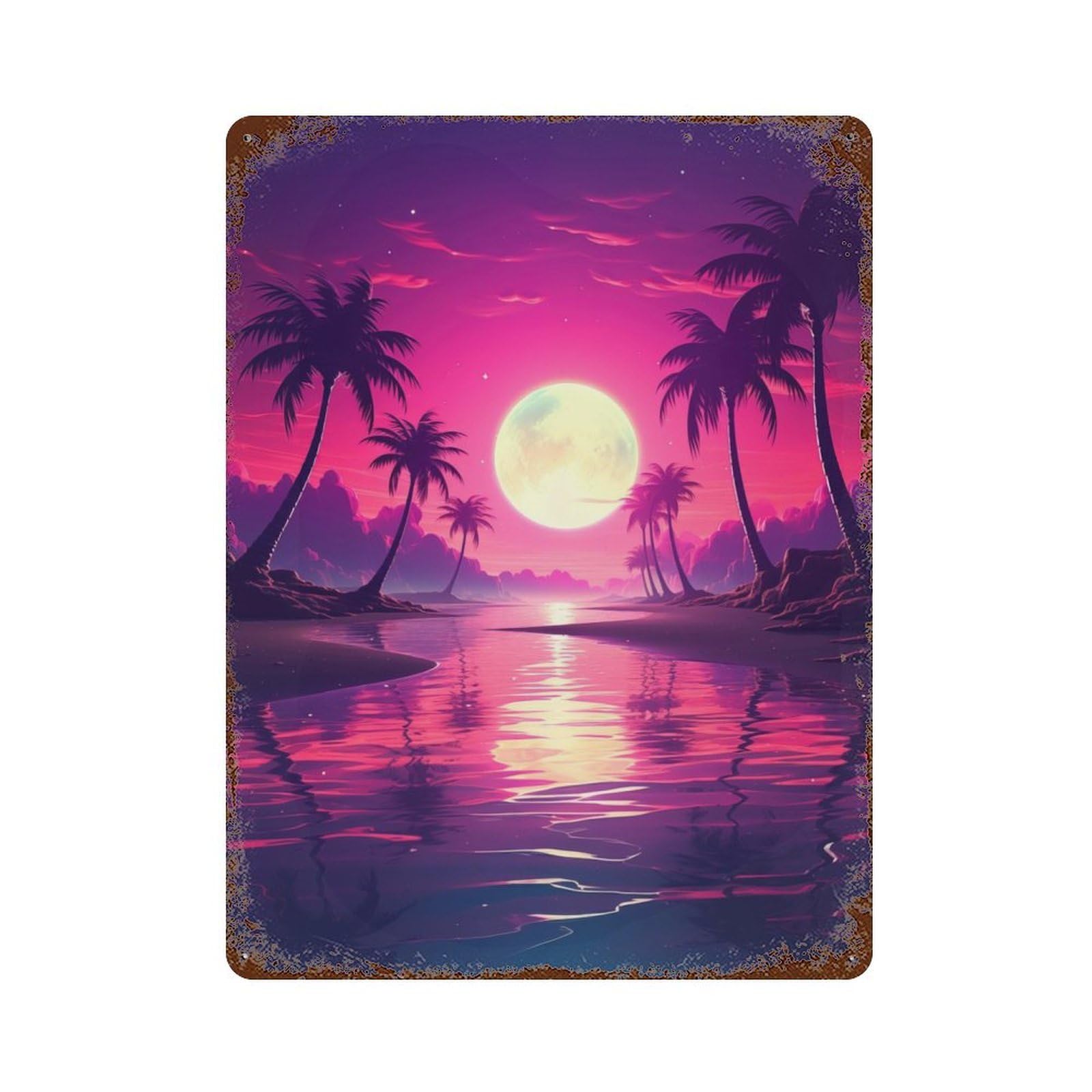 Vintage Rust Metal Sign with Luminous Tropics Unveiled Design 15.7"x11.8", for Shed, Workshop And Garage Wall Decor, Classic Wall Plaque