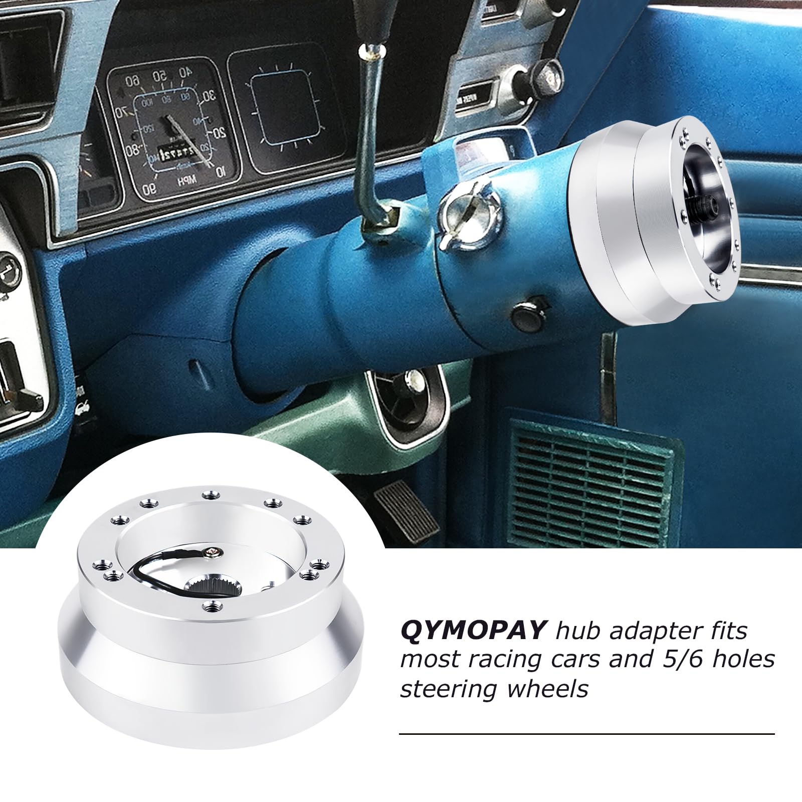 Adattatore universale per mozzo volante a 5/6 fori, compatibile con pickup camion GMC Chevy Pontiac Cadillac (argento)
