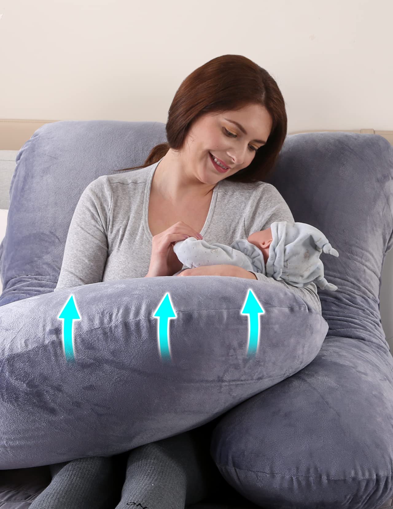 Momcozy Pregnancy Pillows, U Shaped Full Body Maternity Pillow with