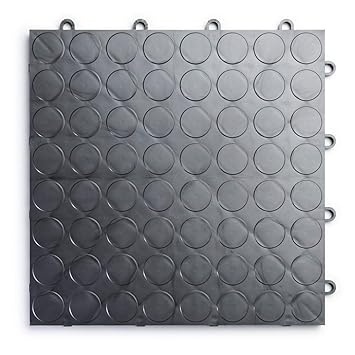 GlobalNiche RaceDeck CircleTrac, Durable Interlocking Modular Garage Flooring Tile (12 Pack), Graphite