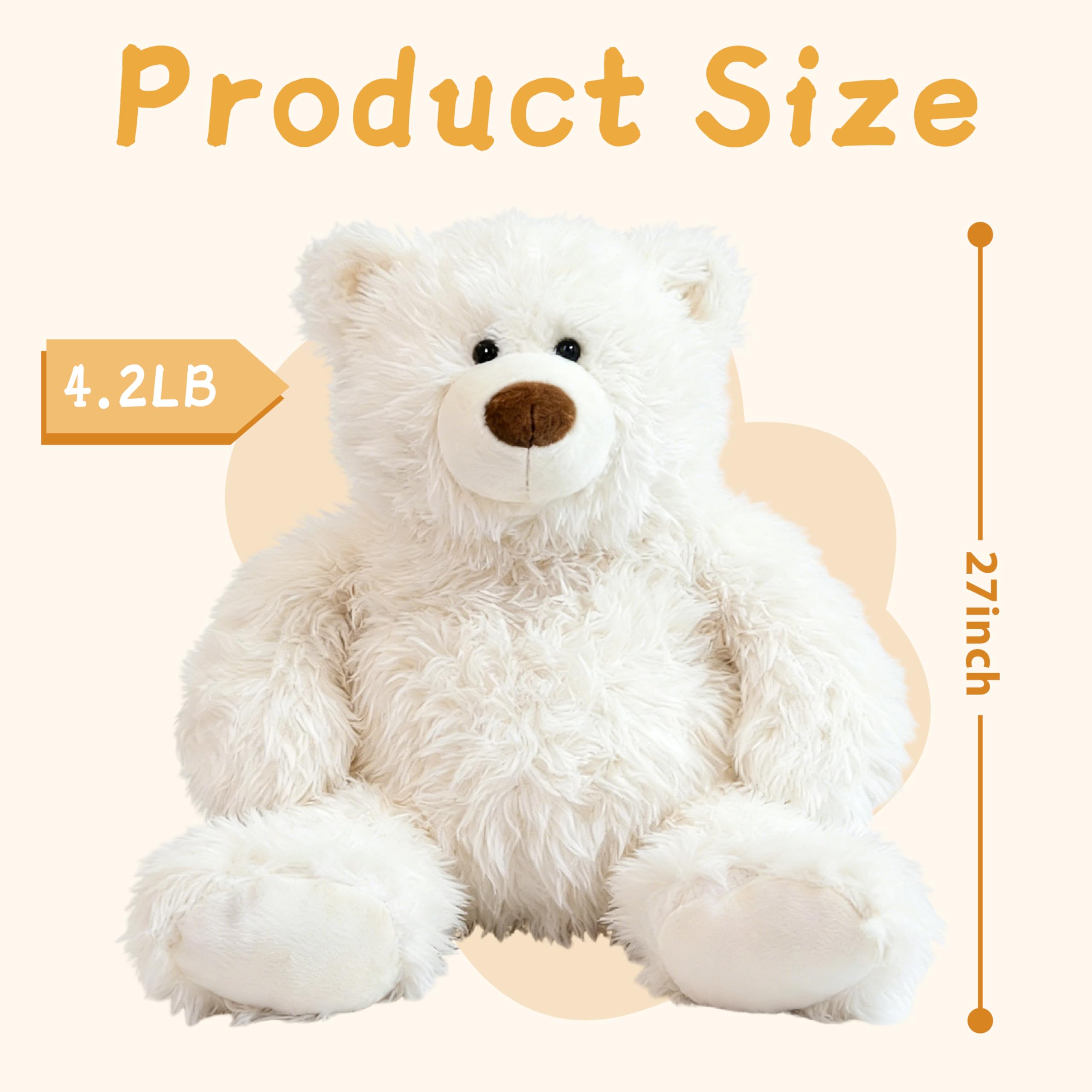 Amazon.com: GADXV 4.2 lbs Polar Bear Weighted Stuffed Animal 27in