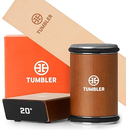 Tumbler Rolling Knife Sharpener™ & Leather Strop Companion - Afilado de cuchillos fácil - Sistema completo de afilado de cuchillos para cuchillos de